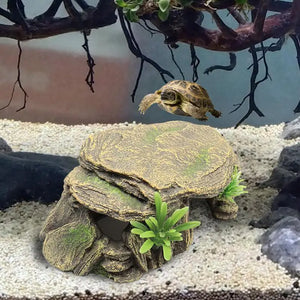 Turtle Reptile Habitat Hiding Caves Aquarium Aquarium AmphibiousVivid Safe Shelters for Turtle Aquarium Terrarium Decoration