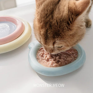 Pet Cat Bowl Cute Cartoon Pet Drinking Water Feeding Bowl Ceramics Cat Food Dog Food Utensils Cat Dog Pet Supplies Accessories