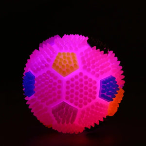 Squeak Light Soccer Ball Dog Toy Cleans Teeth And Promotes Dental And Gum Health Your Pet Flashing LED Light Sound Bouncy Ball