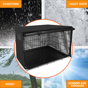 Dog Kennel Cover Dog Cage Protective Cover Universal Fit For Wire Crate Cage Cover Universal Made Of 210D Silver Coated Oxford