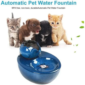 Cat Dog Pet Automatic Electric Drinking Fountain Ceramic Aut Bowl Water Fountain Dispenser Pet Watering Supplies Food Bowl