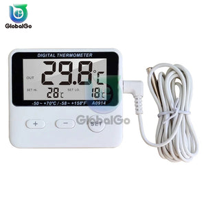 Mini LCD Digital Thermometer With Probe Sensor Swimming Pool Refrigerator Aquarium Thermometer Measurer With Cable 1M