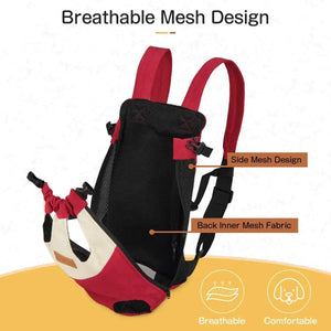 Canvas Pet Backpack Carrier For Small Medium Dog French Bulldog Chihuahua Outdoor Travel Shoulder Front Back Chest Cat Carrying