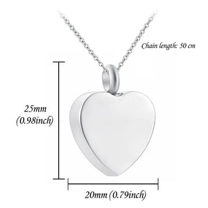 Cremation Jewelry for Ashes Keepsake Silver Heart Urn Necklace Funeral Urn Memorial Mom and Dad