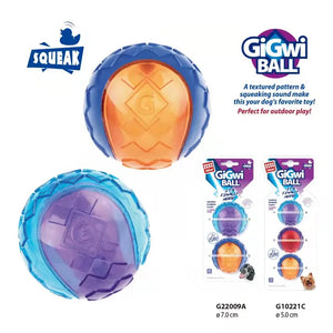 Gigwi Pet Toys G-Ball Series Interactive Dog Ball Dog Toys Squeaky Balls 2.5” Bouncy And Assorted Colors for Small/Medium Dogs