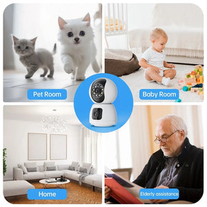 2K 4MP PTZ Camera Dual Lens IP WIFI Smart Home Security Wireless Surveillance Camera Two-way Audio Baby Pet Monitor Care Cam Pro