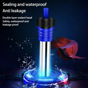 50-500W Aquarium Heater Stainless Steel Submersible Fish Tank Water Heater for Aquarium Auto Thermostat US/EU Plug 20-34°C