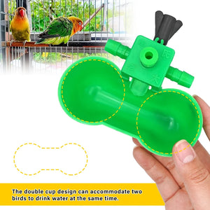 5/10/20Pcs Bird Drinker Bowl Water Feeding for Pigeon Quail Automatic Chicken Drinking Double Cups with Screws Bird Feeder