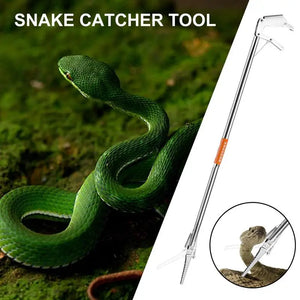 Foldable Snake Catcher Tongs Multipurpose Stainless Steel Wide Jaw Reptile Grabber Stick Tool For Catching Handling Snakes