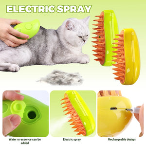 Cat Steam Brush Pet Triple Beauty Comb Dog Grooming Hair Removal Comb Electric Spray Dogs Steamy Supplies Products Home Supplies