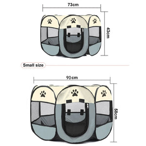 Pet Octagonal Crate Cat Crate Dog Crate Folding Maternity Crate Canine Crate Easy Operation Enclosure Outdoor Camping Pet Tent