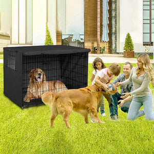 Dog Kennel Cover Dog Cage Protective Cover Universal Fit For Wire Crate Cage Cover Universal Made Of 210D Silver Coated Oxford