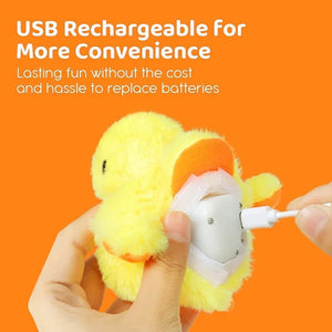 Flapping Duck Cat Toys Interactive Electric Bird Toys Washable Cat Plush Toys with Vibration Sensor Cats Game Toys Kitten