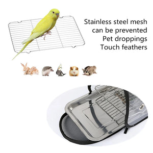 Parrot Carrier Bag Bird Backpack with Perch for Birds Cage Portable Side Window Foldable Budgie Parakeet Samll Pet Travel Cage