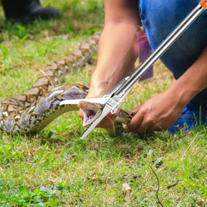 Multipurpose Foldable Snake Catcher Tongs Stainless Steel Wide Jaw Reptile Grabber Stick Tool Thick Catching Snakes