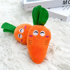 Orange Cute Puppy Pet Supplies Carrot Vegetables Shape Plush Chew Squeaker Sound Squeaky Interaction Dog Toys Gift Dog Accessor