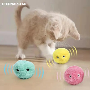 Smart Cat Ball Toys Plush Electric Catnip Training Toy Kitten Touch Sounding Squeaky Supplies Pet Products Toy For Cats