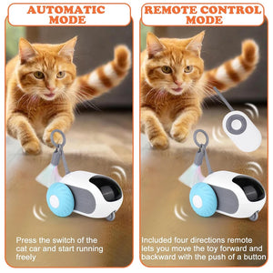 Smart Cat Toy 2 Modes Automatic Moving Remote Controlled Toy Car for Cats Dogs Interactive Playing Kitten Training Pet Supplies