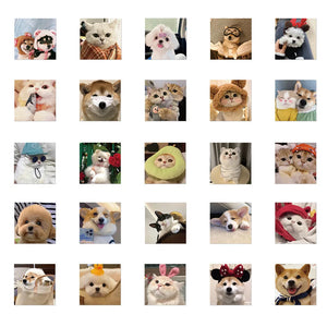 10/30/52PCS Cute Dog Cat MEME Stickers PVC Waterpoof Decals DIY Laptop Phone Luggage Stationary Funny Animal Sticker Toys Gift