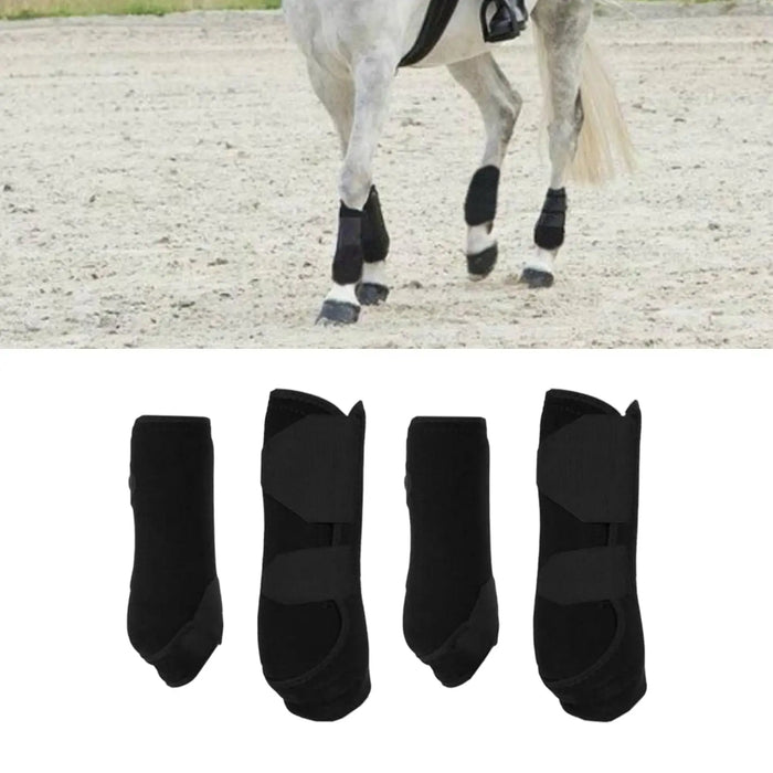 4x Horse Boots Leg Wraps Shock Absorbing Tendon Protection Front Hind Legs Guard for Jumping Training Equestrian Equipment