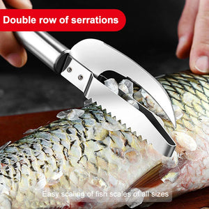 Multifunction Stainless Fish Scales Scraping Graters Sawtooth Peelers Fast Cleaner Remove Skin Brush Kitchen Manual Accessories