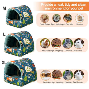 Cute Mini Cage Rabbit Squirrel Winter Warm Cotton Mat Guinea Pig Nest Hamster House Small Animal Sleeping Bed Pet Hanging Cage