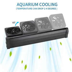 Aquarium Fish Tank Cooling Fan System, Chiller, Mute Temperature Controller, 1- 6 Fan Set Cooler, Marine Pond Accessories