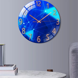 Nordic Light Luxury Wall Clock Horse Wine Living Room Bedroom Creative Fashion Decoration Mute Simple Glass Clocks Dial 30cm