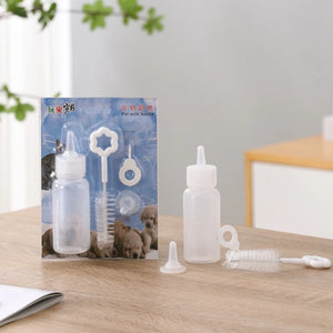 6PCS Cat Feeding Bottle Set Pet Nursing Milk Bottle+Nipple Opener+Cleaning Brush+ Replacement Nipple for Newborn Kittens Puppies