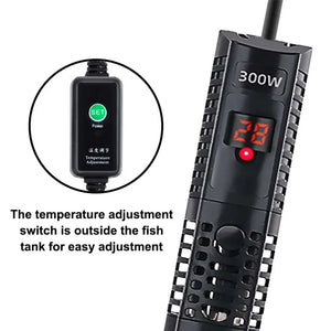 Aquarium Submersible Heater Fish Tank 50-500W LCD Display Digital Adjustable Water Heating Rod Constant Temperature Control