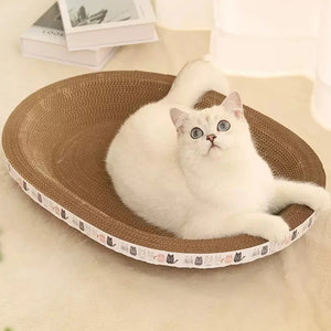 Cat Scratching Board Wear-Resistant Corrugated Paper Cat Grinding Claw Toys Multifunction Round Oval Cat Sleeping Bed Scratchers