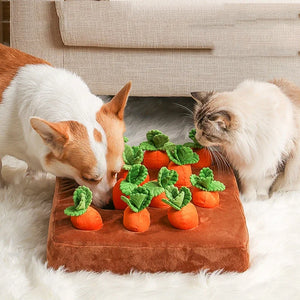 Dog Toys Snuffle Mat for Pet Plush Carrot Toy Mat Innovative Plush Vegetable Field Pull Radish Plush Carrot Dog Interactive Toys