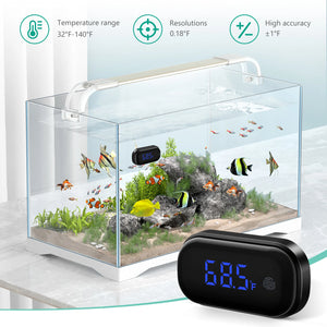 ORIA Fish Tank Thermometer LCD Digital Aquarium Thermometer Tank Temperature Sensor for Aquarium for Terrarium Amphibians