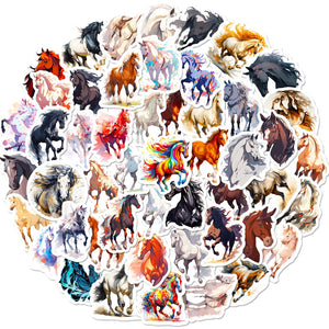 10/50PCS Cute Cartoon Horse Stickers Aesthetic Kawaii Animals Decals DIY Skateboard Laptop Bike Phone Graffiti Sticker Toy