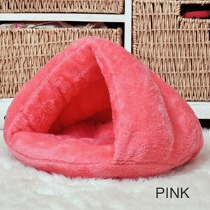 Pet Dog Cat Triangle Bed House Warm Cushion Bedding Cave Basket Kennel Washable Cat Kennel Winter Small Dog Kennel