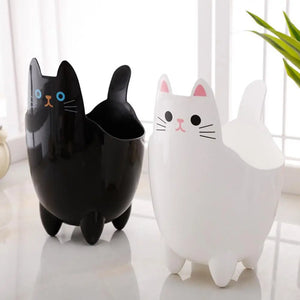 Desktop Trash Can Without Cover Cute Cat Shape Living Room Bedroom Garbage Waste Bins Sundries Storage Bucket Household Supplies