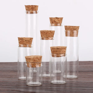 50 Pieces Diameter 22mm Test Tubes with Cork Stopper Glass Bottles Terrarium Glass Jars Vials DIY Wedding Crafts Favors