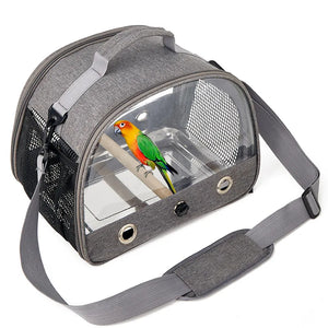 Parrot Carrier Bag Bird Backpack with Perch for Birds Cage Portable Side Window Foldable Budgie Parakeet Samll Pet Travel Cage