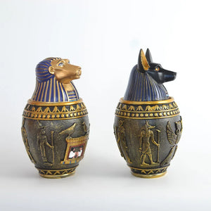 Egyptian Pet Urn Canopic Cat Memorial Funeral Supplies Cat Dog Cremation Urn for Ashes Pet Memorial Coffin Box Home Decoration