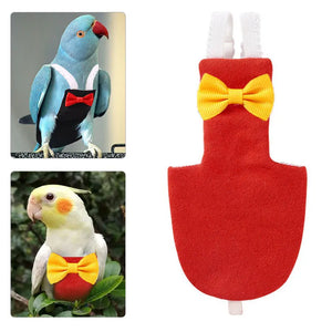 Bird Parrot Diaper with Bowtie Flight Suit Birds Nappy Parrots Clothes for Green Cheek Conure Parakeet Pigeons Medium Small Bird