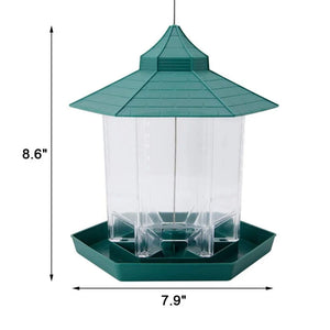 New Garden Gazebo Hanging Wild Bird Feeder Outdoor Container With Hang Rope Pet Bird Feeding House Type Bird Feeder