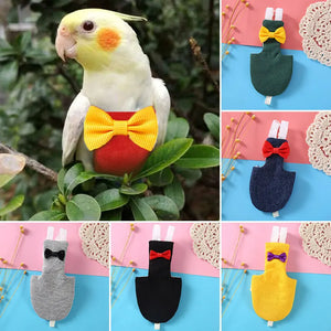 Bird Parrot Diaper with Bowtie Flight Suit Birds Nappy Parrots Clothes for Green Cheek Conure Parakeet Pigeons Medium Small Bird