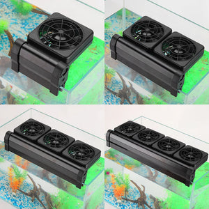 Mini Fish/Reef Tank Cooling Fan 100-240V EU/US/UK Plug Acuario Cooler Mute Air Control Water Chiller Marine Aquarium Accessories