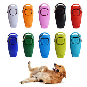 Pet Cat Dog Training Clicker Plastic New Dog Click Trainer Portable Auxiliary Adjustable Wristband Sound Key Chain Dog Supplies