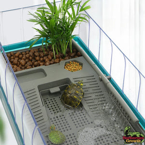 Terrarium Reptile Habitat Simulate Breeding Box Turtle Cage Lizard Box Turtle Tank Large with Heating Lamp Filter System EU Plug