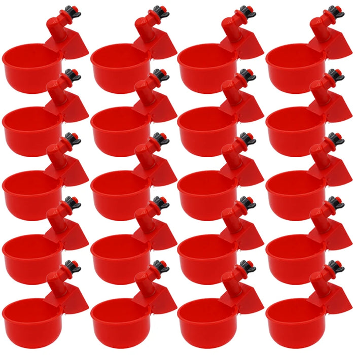 10/20 Pcs Automatic Chicken Water Cup Waterer Bowl Farm Coop Poultry Drinking Water Feeder for Chicks Duck Goose Quail Drinker