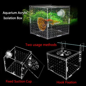 HighTransparent Acrylic Aquarium Fish Breeding Feeding Isolation Box Fish Aquarium Breeder Hatching Incubator Tank  Accessories