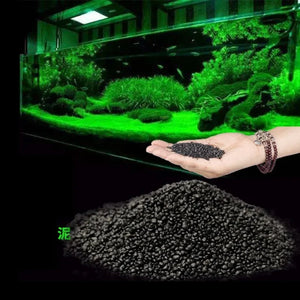 Aquarium 500g Natural Planted Soil Substrate Fertilizer Black Clay Gravel Aquatic Planted Freshwater Fish Tank Porous Substrate