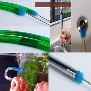 Aquarium Pipe Cleaning Brush Fish Tank Cleaner Tube Stainless Steel Water Filter Air Tube Flexible Double End Hose Accessories