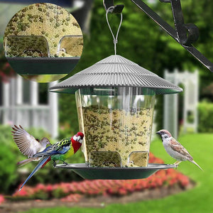 Garden Gazebo Hanging Wild Bird Feeder Outdoor Container With Hang Rope Pet Bird Feeding House Type Bird Feeder New Dropshipping